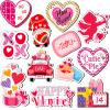 12 Pieces Valentine s Day Refrigerator Magnets Holidays Magnetic Stickers Love Heart Refrigerator Decorative Magnets Cupid Red Lips Locker Dishwasher Stickers view 1