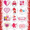 12 Pieces Valentine s Day Refrigerator Magnets Holidays Magnetic Stickers Love Heart Refrigerator Decorative Magnets Cupid Red Lips Locker Dishwasher Stickers view 2