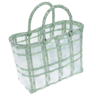 Cabilock Market Shopping Basket Woven Bag: Large Capacity Market Tote with Handle Reusable Grocery Bag Beach Bag for Women Green