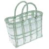 Cabilock Market Shopping Basket Woven Bag: Large Capacity Market Tote with Handle Reusable Grocery Bag Beach Bag for Women Green view 1