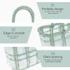 Cabilock Market Shopping Basket Woven Bag: Large Capacity Market Tote with Handle Reusable Grocery Bag Beach Bag for Women Green view 2