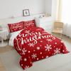 Erosebridal Snowflake Comforter Set, Merry Christmas Down Comforter Full Size for Kids Girls Women Room Decor, Xmas Bedding Set Cartoon White Dots Duvet Sets with 2 Pillowcases, Red White view 4