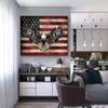 American Flag Canvas Wall Art - Military Decor, Army Home Decor, Eagles Wall Decor for Bedroom & Living Room (28''H x 40''W) view 3