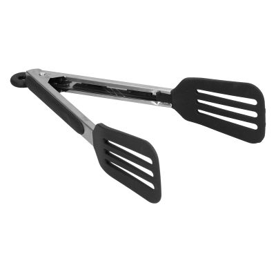 Barbecue Clamp, Stainless Steel Food Clamp With Lock Of The End, Silicone Cover Handle Heat Proof For Serving Dishes Cooking Grilling Baking(12 in black)