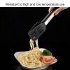 Barbecue Clamp, Stainless Steel Food Clamp With Lock Of The End, Silicone Cover Handle Heat Proof For Serving Dishes Cooking Grilling Baking(12 in black) view 3