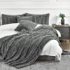 YUSOKI Luxury Faux Fur Throw Blanket(Without Pillows) 2 Layers,3lb,All Ages,Home Decoration, (Grey,50" x 63") view 3