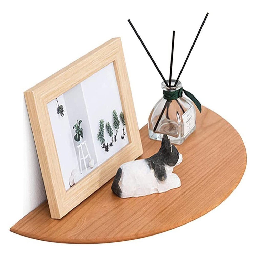 Creative Round End Wall Mounted Shelving,Multifunctional Wood Floating Shelves,Floating Wall Shelves,Display Storage Rack Bookshelves for Bedroom Office Kitchen Living Room