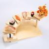 AIZYR 7 Steps Shape Sushi Bridge Boat Serving Tray, Wooden Sushi Sashimi Plates Platter Japanese Style Sushi Tableware Decoration Ornament view 3
