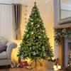 GBHJJ 7.4 ft Snow Flocked Artificial Christmas Tree with 65 Pine Cones, 1300 Tips, Metal Stand and Hinged Branches, with Metal Stand, Easy Assembly, for Indoor and Outdoor Use view 1