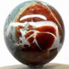 2.3" 275g Green Red White Chalcedony Agate Sphere Polished Natural Gemstone Crystal Mineral Ball - India + Stand view 1