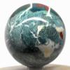 2.3" 275g Green Red White Chalcedony Agate Sphere Polished Natural Gemstone Crystal Mineral Ball - India + Stand view 3