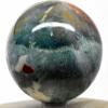 2.3" 275g Green Red White Chalcedony Agate Sphere Polished Natural Gemstone Crystal Mineral Ball - India + Stand view 4