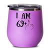 70th Birthday Gifts For Women Wine Tumbler 70th 70th Decorations Happy 70th Birthday Turning 70 Inappropriate Rude Middle Finger Gesture 70th Birthday view 1