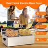 Simoe Commercial Deep Fryer with 2 * 6L Baskets, 13.4QT Electric Deep Fryers, Countertop Stainless Steel Fryer with Removable Tanks, Temperature Controller and Lids for Home, Restaurant, Kitchen view 2