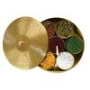 CRAFTING WITH LOVE A Brass Masala Box Dabba| Golden Spice Container with Embossed Lid 7 Compartments and 1 Spoon view 1