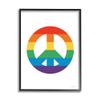Rainbow Striped Peace Sign Retro Pride Symbol Happiness view 1
