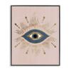 Stupell Industries Evil Eye Glam Boho Pattern Bold Blue Pink, Designed by Grace Popp Black Framed Wall Art, 16 x 20 view 1