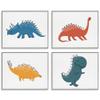 'Kids' Happy Dinosaur Prehistoric T-Rex'| 4pc Framed Giclee Set view 1