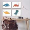 'Kids' Happy Dinosaur Prehistoric T-Rex'| 4pc Framed Giclee Set view 2