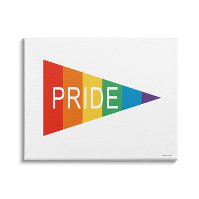 Stupell Industries Pride Phrase Rainbow Stripe Triangular Pennant Flag Shape
