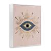 Stupell Industries Evil Eye Glam Boho Pattern Bold Blue Pink, Designed by Grace Popp White Framed Wall Art, 16 x 20 view 3
