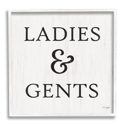 Stupell Industries Ladies & Gents Bathroom Sign Country Grain Pattern