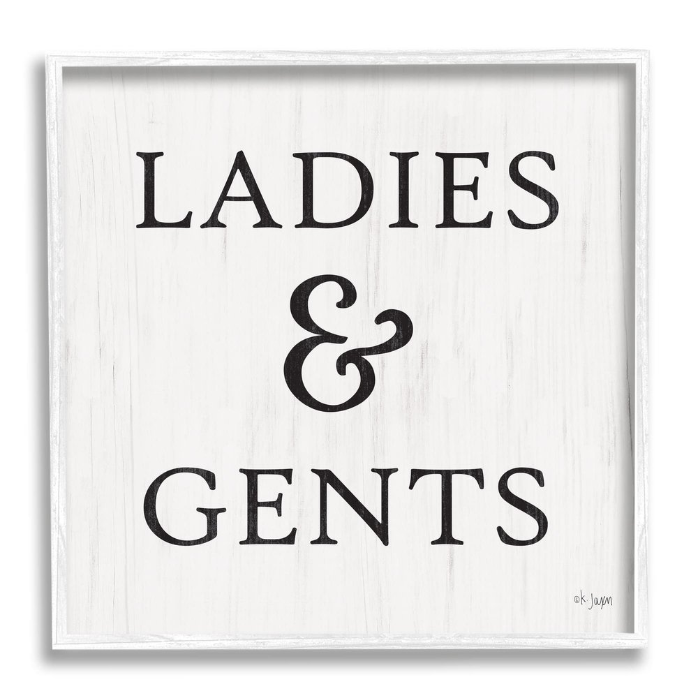 Stupell Industries Ladies & Gents Bathroom Sign Country Grain Pattern
