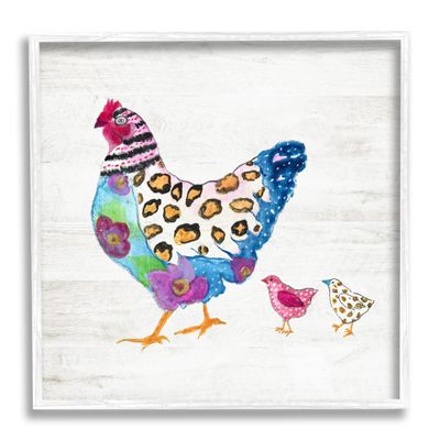 Stupell Industries Abstract Chicken Walk Whimsical Patterned Farm Animal