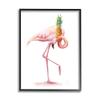 Stupell Industries Tropical Pineapple Pink Flamingo Bird Funny Fruit Animal view 1