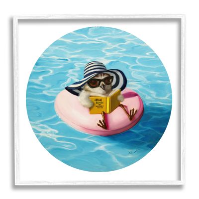 Stupell Industries Bird Reading Book Pool Float Beverly Hills Sun Hat