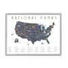 Stupell Industries National Parks United States Adventure Map Blue White view 1
