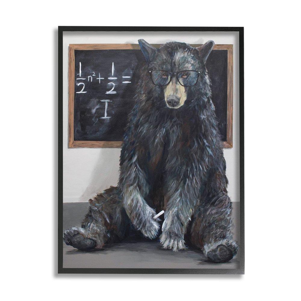 Stupell Industries Forest Bear Teacher Algebra Equation Math School Room