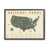 Stupell Industries United States National Parks Adventure Map Green Orange view 1
