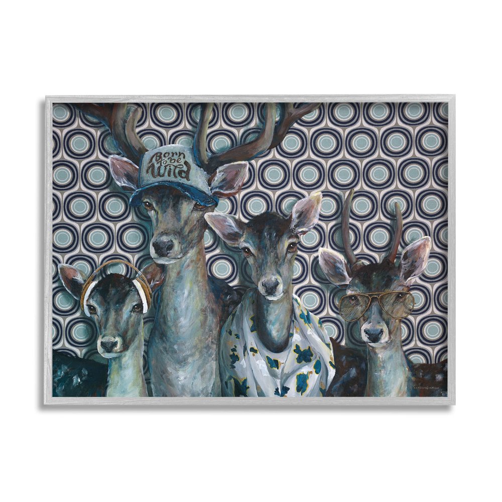 Stupell Industries Born to Be Wild Forest Animals Family Patterned