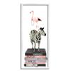 Stupell Industries Fashion Flamingo Zebra Glam Book Stack Pearls view 1