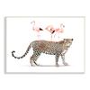 Stupell Industries Flamingos Stacked on Leopard Fun Tropical Safari Animals view 1