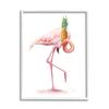 Stupell Industries Tropical Pineapple Pink Flamingo Bird Funny Fruit Animal view 1