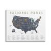 Stupell Industries National Parks United States Adventure Map Blue White view 1