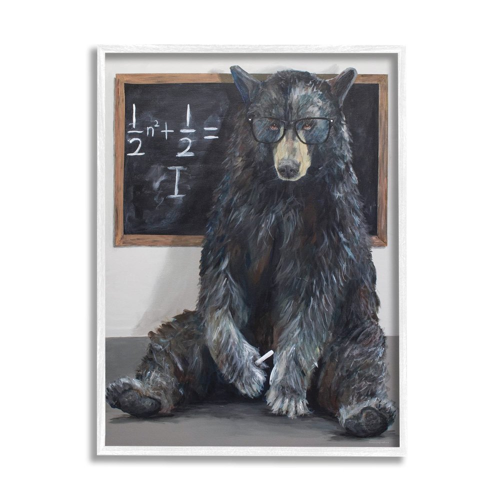 Stupell Industries Forest Bear Teacher Algebra Equation Math School Room