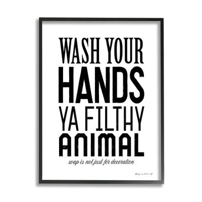Stupell Industries Wash Your Hands Ya Filthy Animal Funny Bathroom