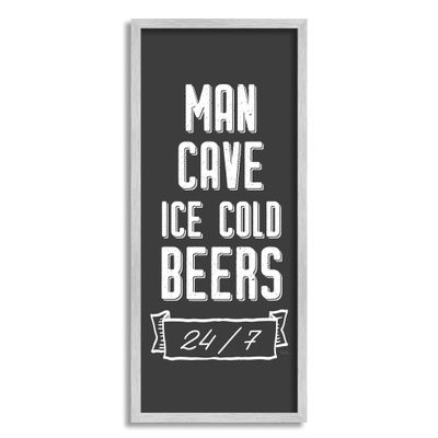 Stupell Industries Man Cave Ice Cold Beers 24/7 Retro Sign