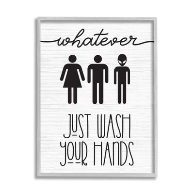 Stupell Industries Whatever Just Wash Your Hands Outer Space Alien