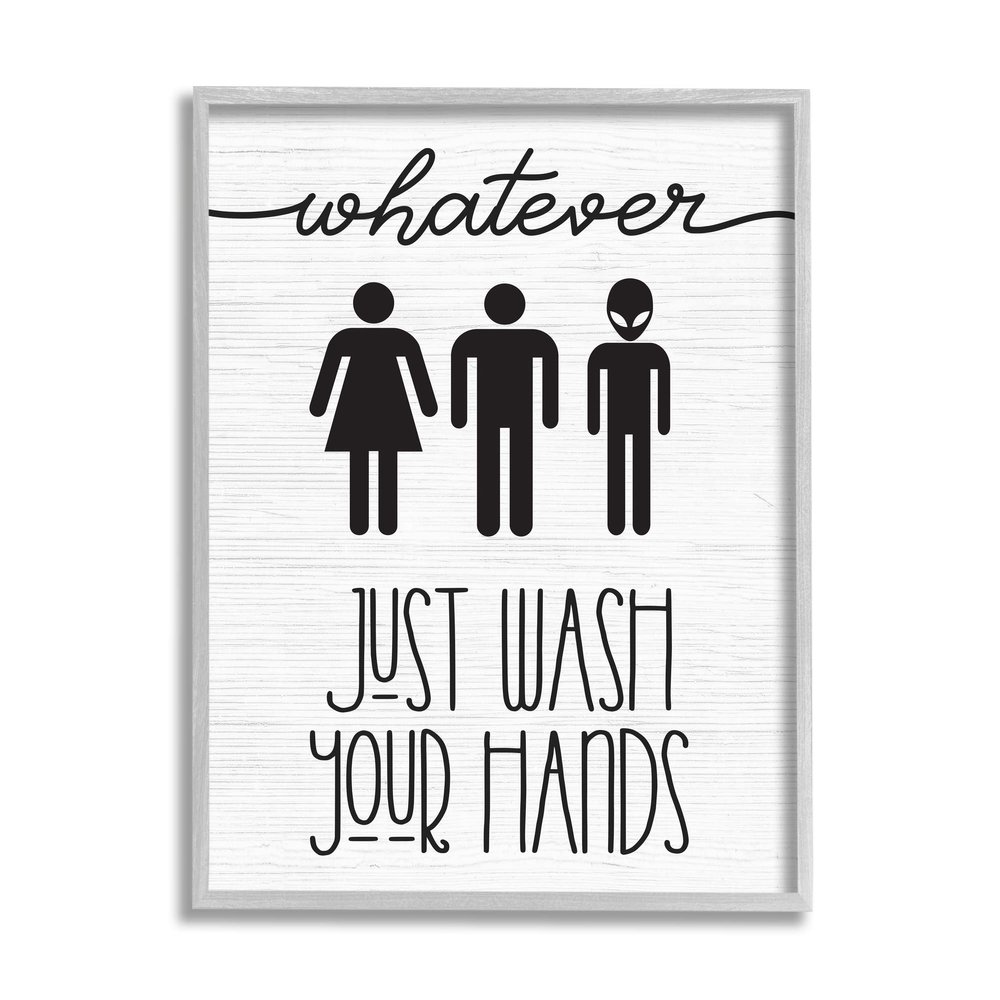 Stupell Industries Whatever Just Wash Your Hands Outer Space Alien