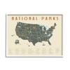 Stupell Industries United States National Parks Adventure Map Green Orange view 1