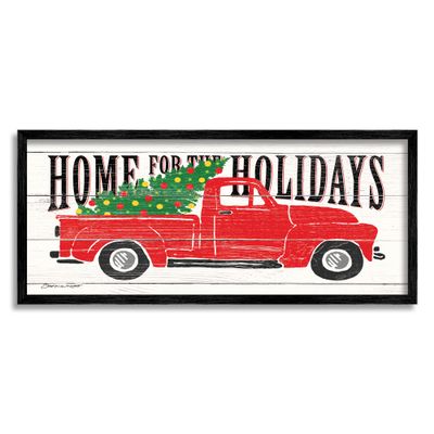 Stupell Industries Home for Holidays Phrase Vintage Red Truck Christmas