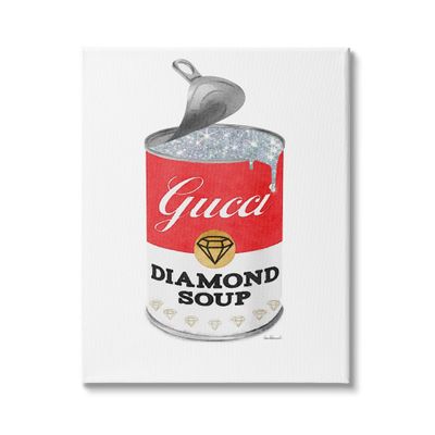 Stupell Industries Glam Pop Red Soup Can Open Lid Fashion