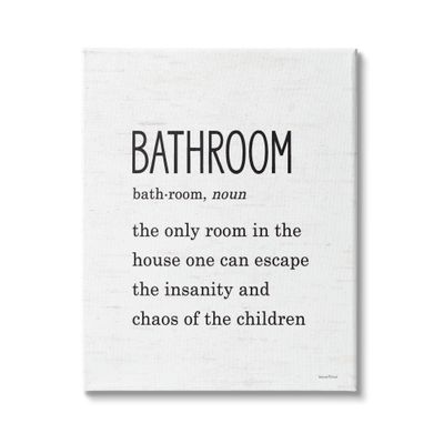 Stupell Industries Bathroom Family Definition Funny Escape Chaos of Children