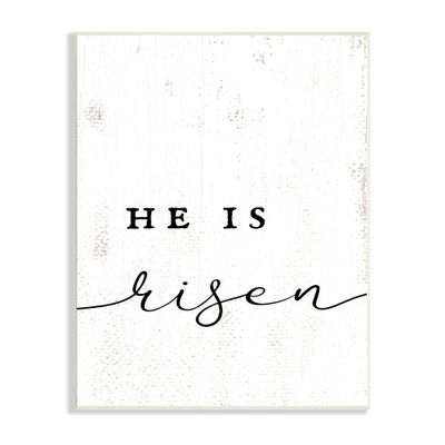 Stupell Industries He is Risen Phrase Rustic Pattern Minimal Text