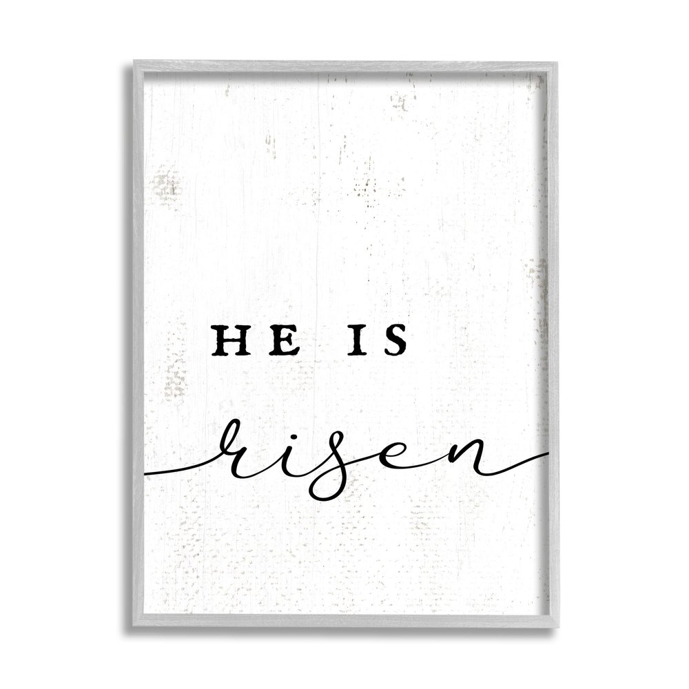 Stupell Industries He is Risen Phrase Rustic Pattern Minimal Text