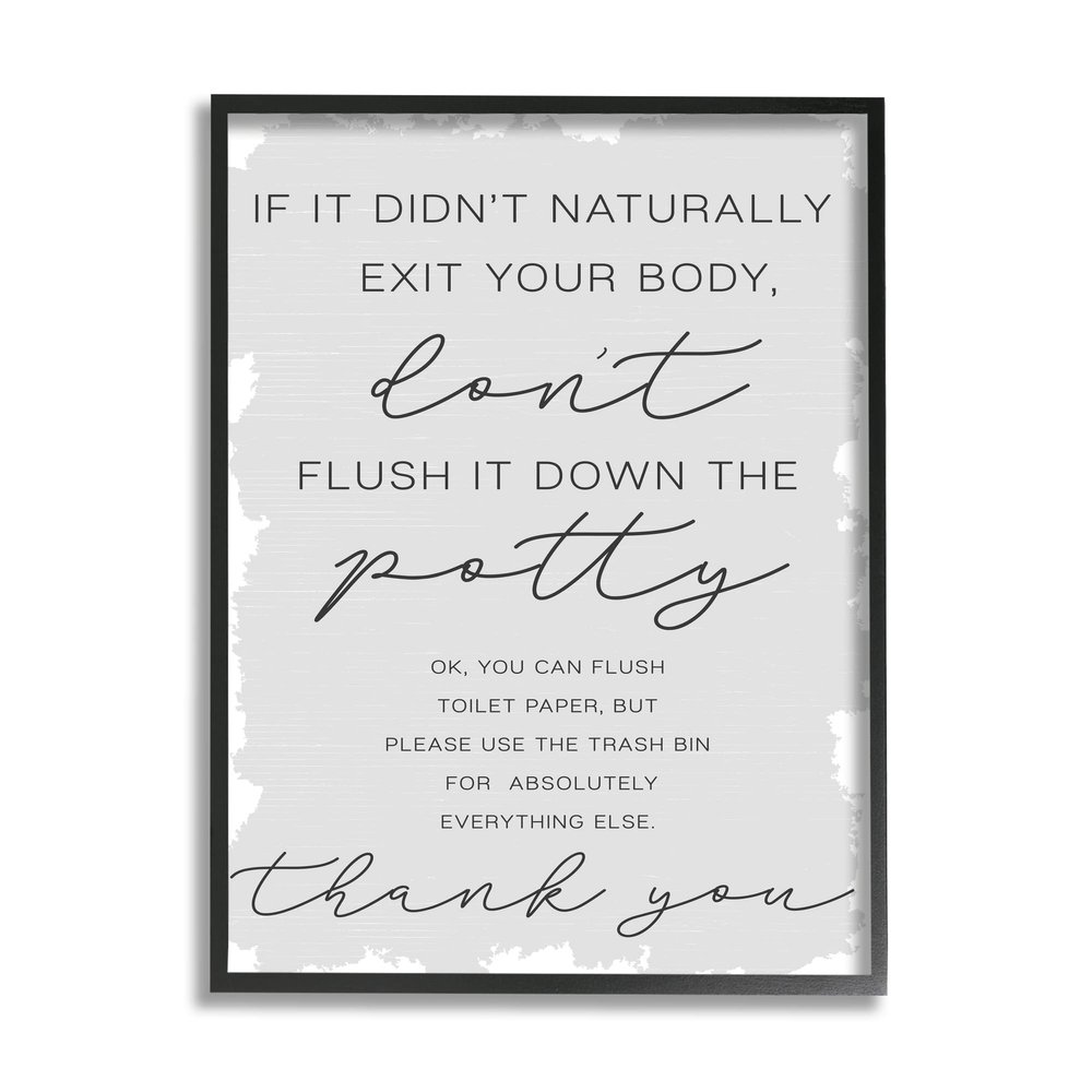Stupell Industries Didn't Naturally Exit Body Don't Flush Potty Phrase